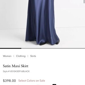Vince Satin Maxi Skirt in Deep Blue